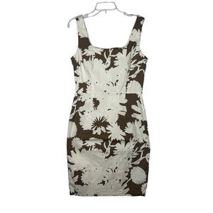 Ralsey dress women size 14 brown cream fitted cotton blend stretch